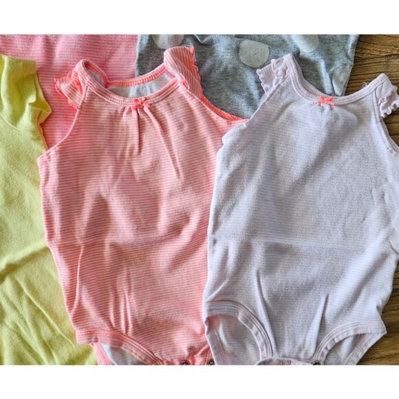 Carter's 7 piece summer neon flamingo bundle sz 18m - Picture 2 of 4